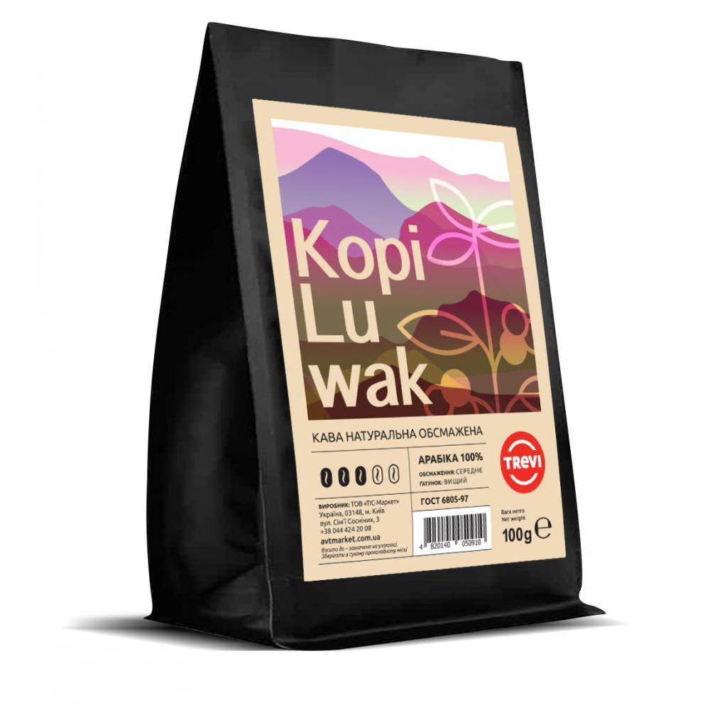 Trevi Kopi Luwak зерно 100г (4820140050910) - зображення 1