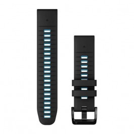   Garmin Ремінець  QuickFit 22mm Watch Bands Black/Cirrus Blue Silicone (010-13280-05)