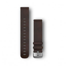   Garmin Ремешок для  Forerunner 645 Dark Brown Leather Band with Silver Hardware (010-12691-01)