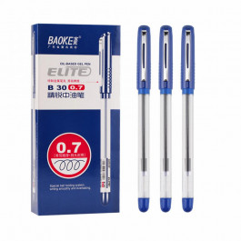   Baoke Ручка масляна  0.7 мм, з грипом синя Elite (PEN-BAO-B30-BL)