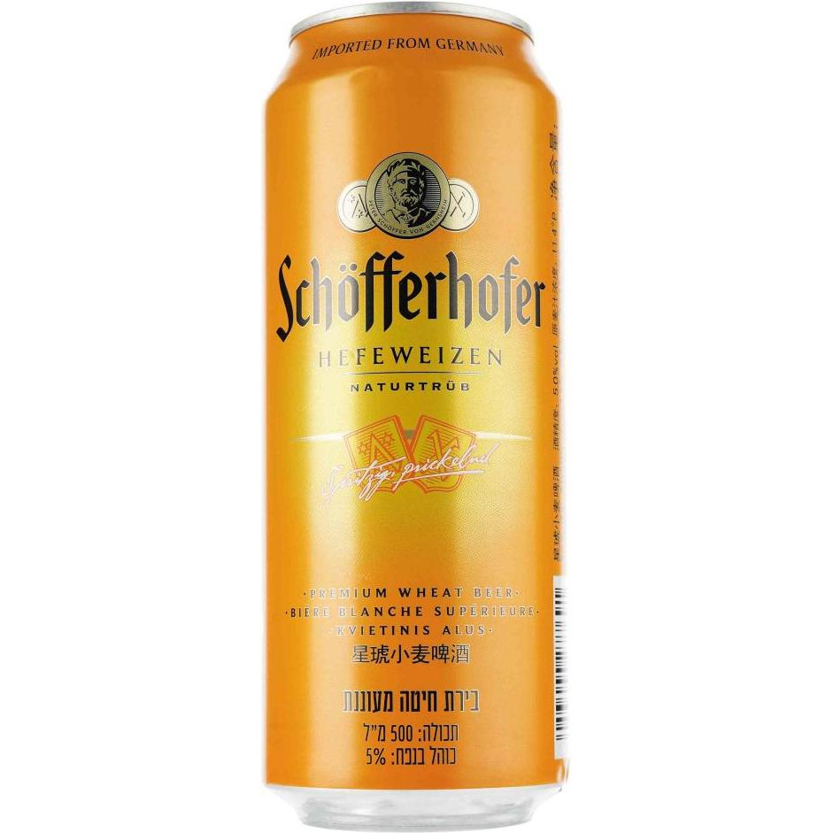 Schofferhofer Пиво  Hefeweizen, світле, нефільтроване, 5%, з/б, 0,5 л (4053400277691) - зображення 1