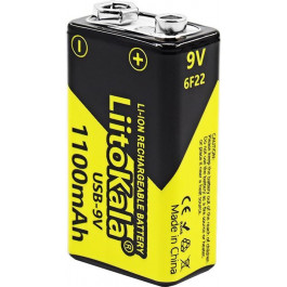   LiitoKala Li-Ion «Крона» 1100mAh, Type-C USB-9V