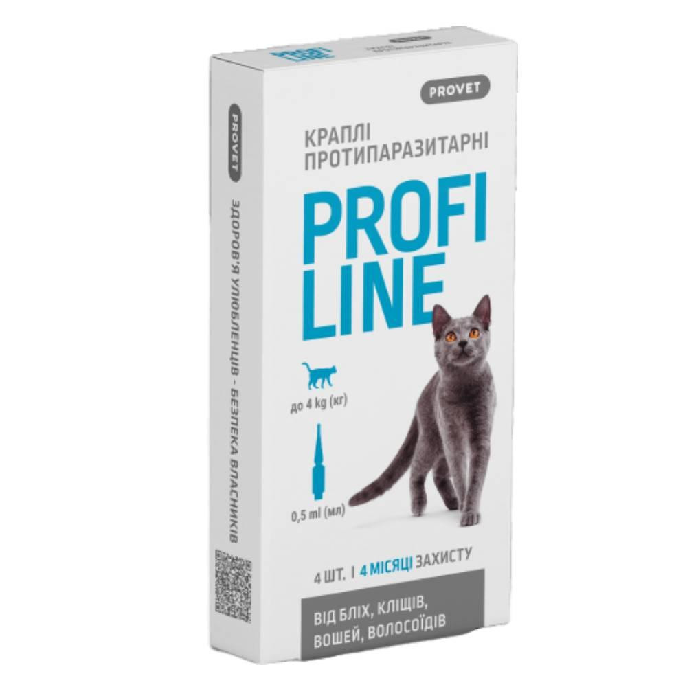 ProVET Краплі на холку  Profiline до 4 кг, 4 піпетки (PR243111) - зображення 1