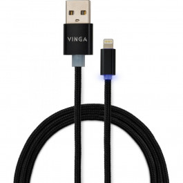   Vinga USB 2.0 AM to Lightning 1m LED black (VCPDCLLED1BK)