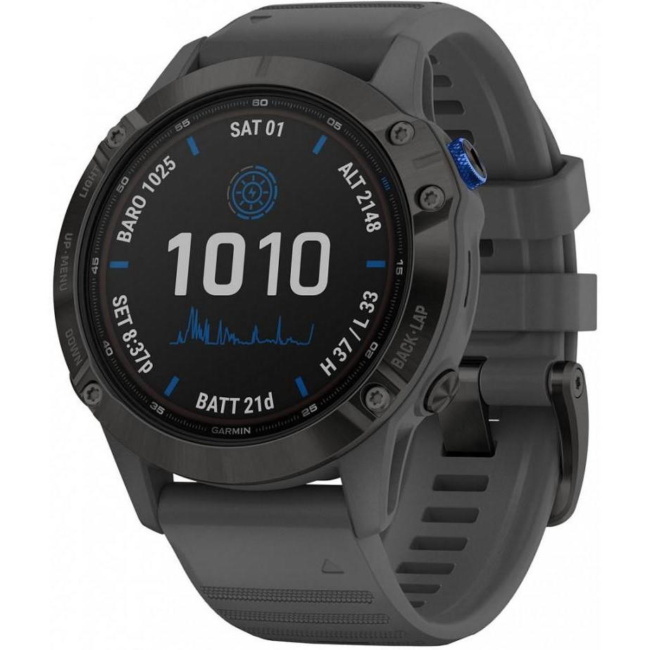 Garmin Fenix 6 Pro Solar Edition Black With Gray Band (010-02410-11/10) - зображення 1