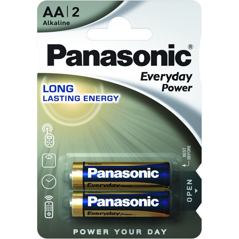 Panasonic AA bat Alkaline 2шт Everyday Power (LR6REE/2BR) - зображення 1