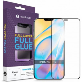   MakeFuture Защитное стекло Full Cover Full Glue для iPhone 12 Black (MGF-AI12)