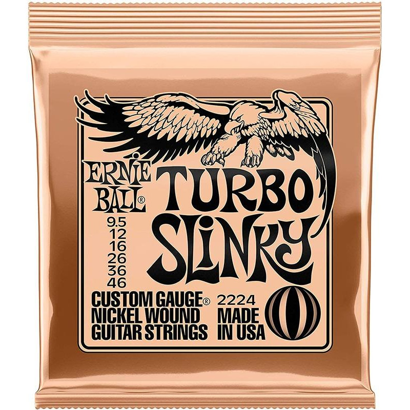 Ernie Ball Струны для электрогитары P02224 Turbo Slinky Nickel Wound 9,5/46 - зображення 1