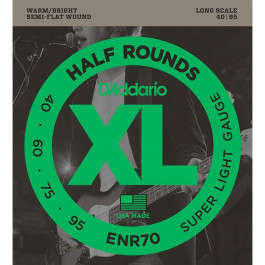   D'Addario ENR70 Nickel Half Rounds Wound Super Light Bass Strings 40/95