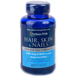   Puritan's Pride Hair, Skin & Nails One Per Day Formula 60 Softgels