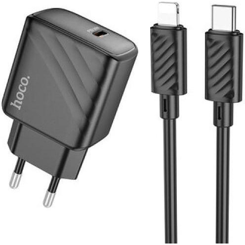 Hoco CS22A 30W Black + Type-C to Lightning cable - зображення 1