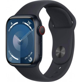   Apple Watch Series 9 GPS + Cellular 45mm Midnight Aluminum Case w. Midnight Sport Band - S/M (MRMC3)