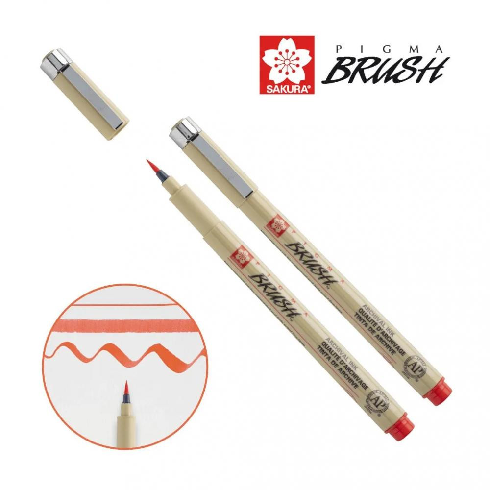 Sakura Лайнер  пензель PIGMA Brush, Червоний (084511352094) - зображення 1