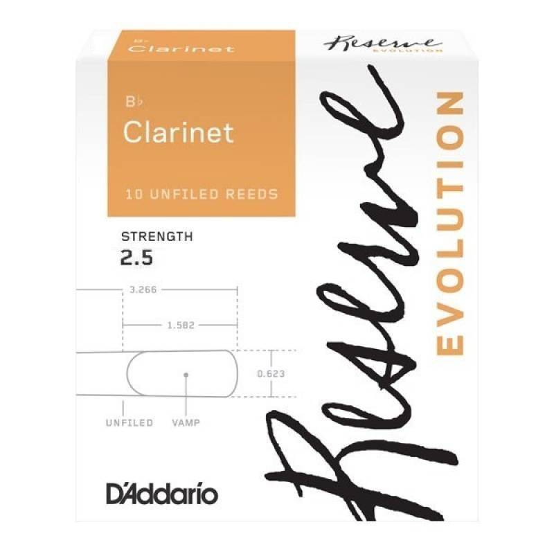 D'Addario Трости для кларнета DCE1025 Reserve Evolution Bb Clarinet #2.5 - 10 Box - зображення 1