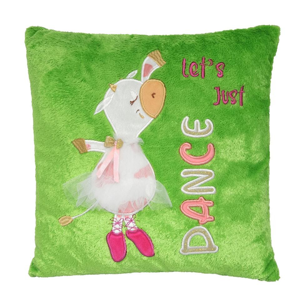 Тигрес Подушка мягкая Dance Cow, зеленая, 35х35см (ПД-0379) - зображення 1