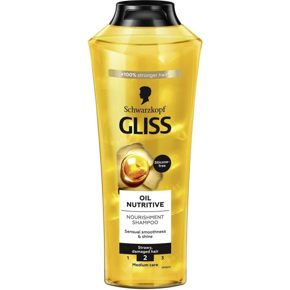 Gliss kur Oil Nutritive Shampoo 400 ml Шампунь для сухих, поврежденных волос с секущимися кончиками (900010054 - зображення 1