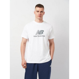   New Balance Біла чоловіча футболка  Tee NB Stacked Logo nblMT41502WT