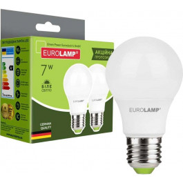   EUROLAMP LED ЕКО серия Е A60 7W E27 4000K набор 2 шт (MLP-LED-A60-07274(E))