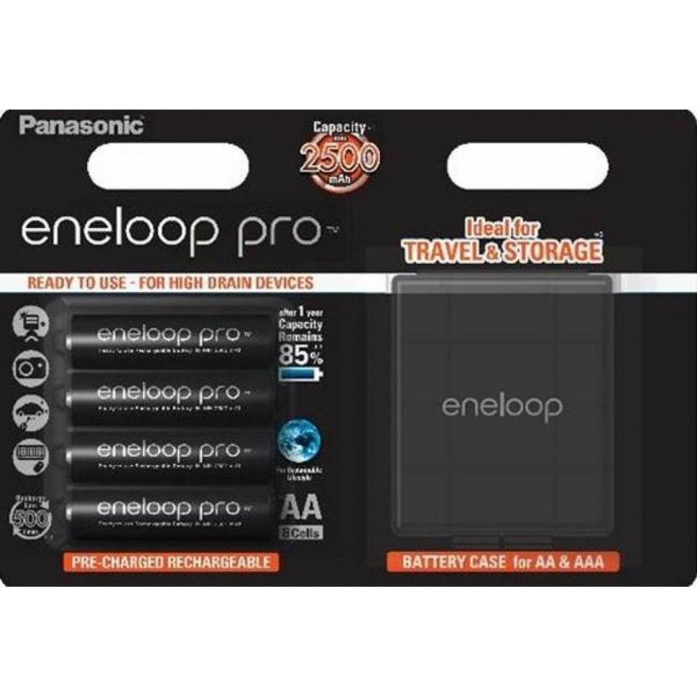 Panasonic AA 2500mAh NiMh 4шт Eneloop Pro (BK-3HCDEC/4BE) - зображення 1