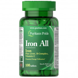   Puritan's Pride Витамины и минералы  Iron All, 100 таблеток