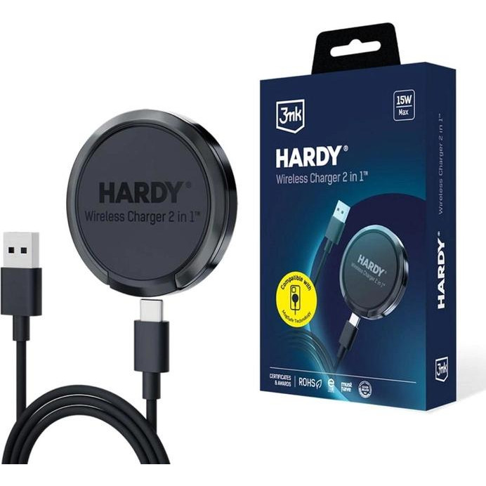 3mk Protection Hardy Wireless 2-in-1 MagSafe 15W Black  (5903108541169) - зображення 1