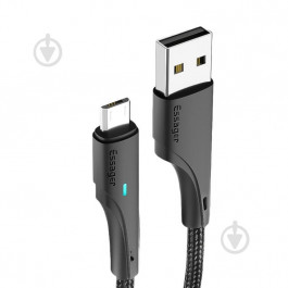   Essager Rousseau Fast Charging Cable 2.4A USB-A to Micro-USB 3м Black (EXCM-LSC01)