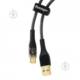   Essager Interstellar Transparent Design Charging Cable USB-A to Type-C 100W 0.3м Black (EXCT-XJB01-P)