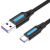 Vention USB2.0 AM to CM 5A Cable 0.5м Black (CORBD) - зображення 1