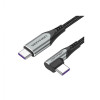 Vention USB2.0 Type-C Right Angle 3A Cable 0.5м Gray (TRAHD) - зображення 1