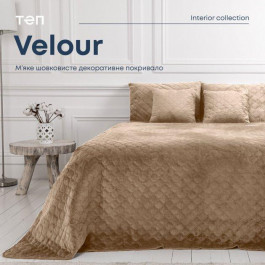   ТЕП Покривало  Velour (Велюр) 240х260 Капучіно Ромб круглий (4-00518-22386)