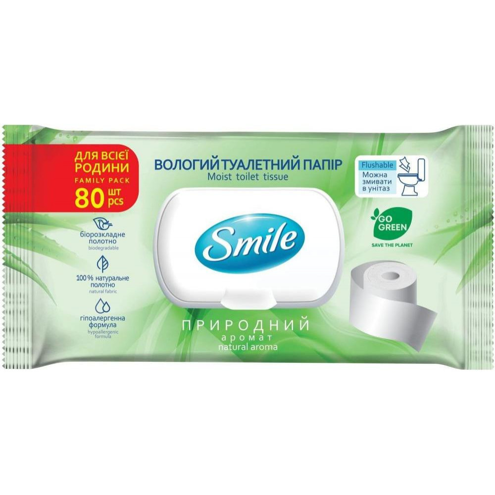 Smile Туалетний папір вологий  Family Pack одношаровий 80 шт. (4823071642278) - зображення 1