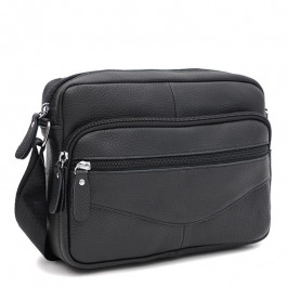   Borsa Leather Сумка через плече чоловіча шкіряна чорна  K1089bl-black