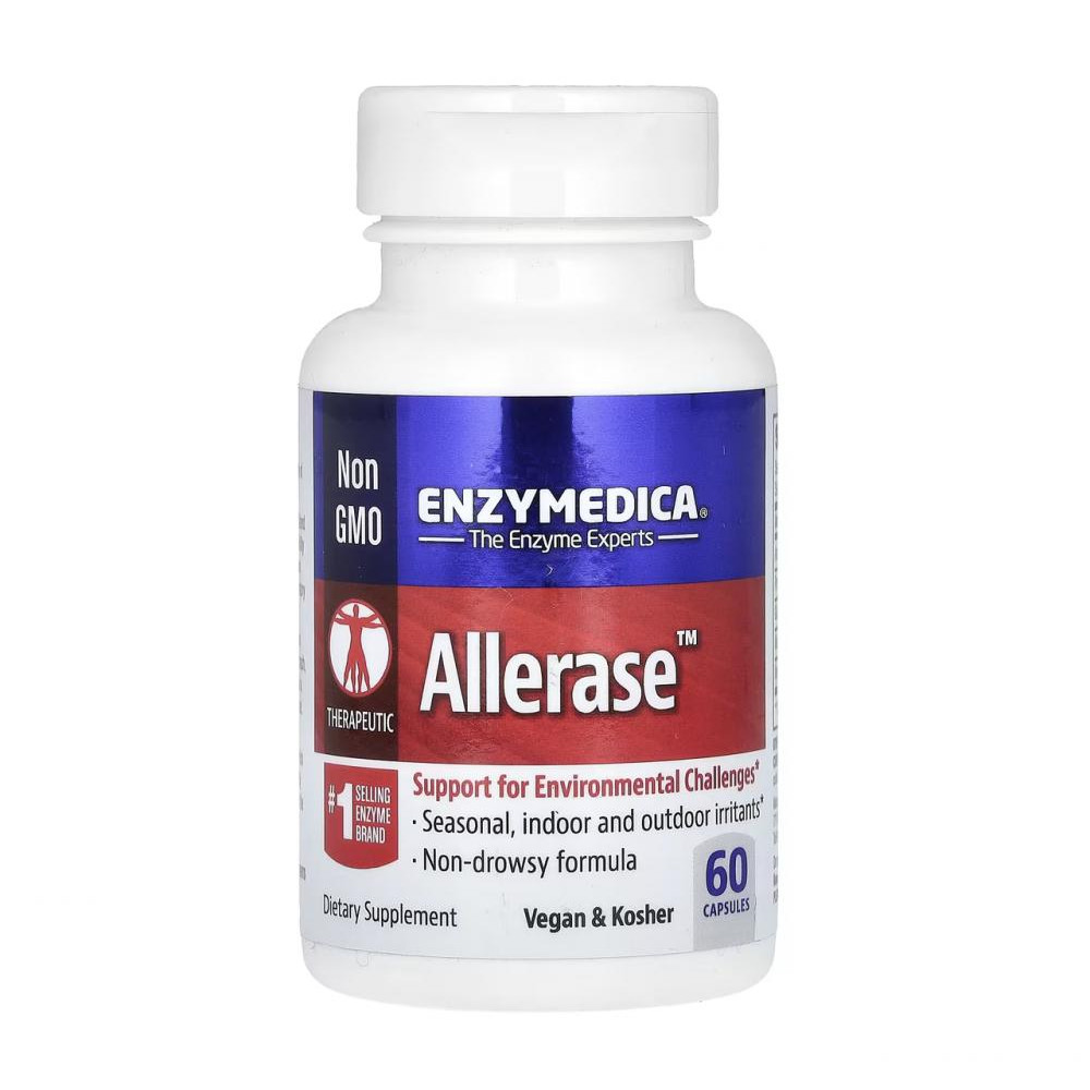 Enzymedica Комплекс от аллергии, Allerase, , 60 капсул (ENZ-24140) - зображення 1