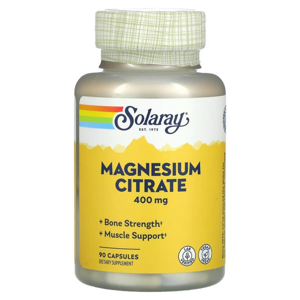 Solaray Магний цитрат, Magnesium Citrate, , 400 мг, 90 капсул (SOR-46301) - зображення 1