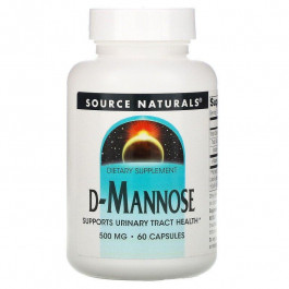   Source Naturals Д-Манноза, , 500 мг, 60 капсул, (SNS-02198)