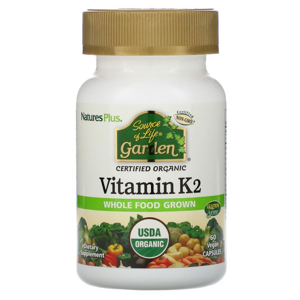 Nature's Plus Витамин К2 (Vitamin K2), , Source of Life Garden, 60 капсул (NAP-30737) - зображення 1