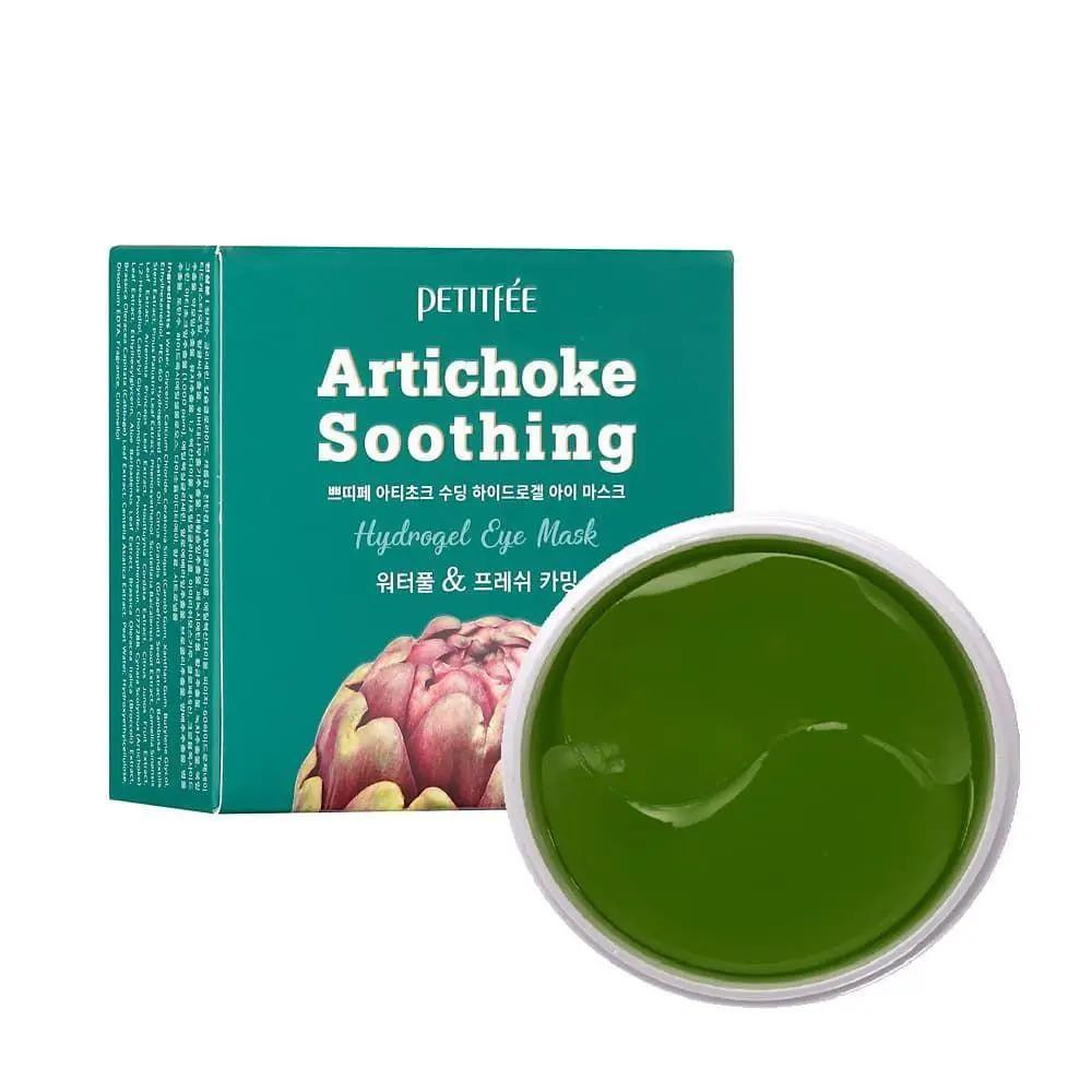 Petitfee Гидрогелевые успокаивающие патчи для глаз  Artichoke Soothing Eye Mask с экстрактом артишока 60 шт ( - зображення 1