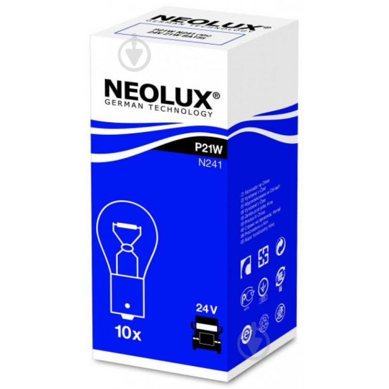 Neolux Standard BA15s 21W 24V N241 - зображення 1