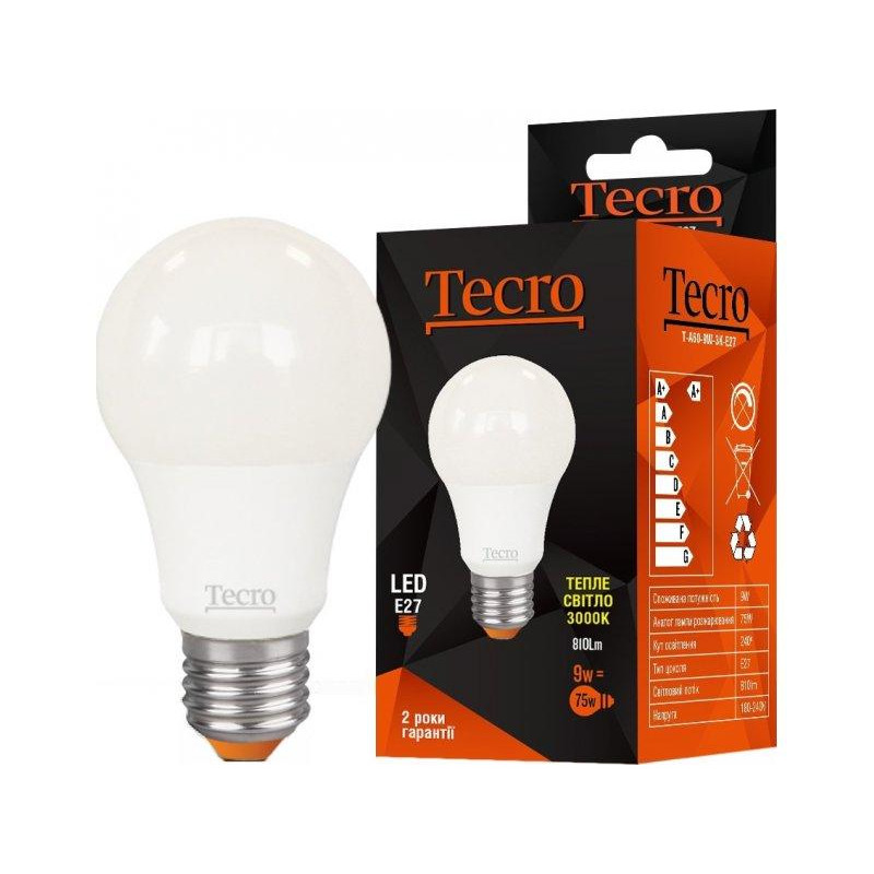 Tecro LED 9W 3000K E27 (T-A60-9W-3K-E27) - зображення 1