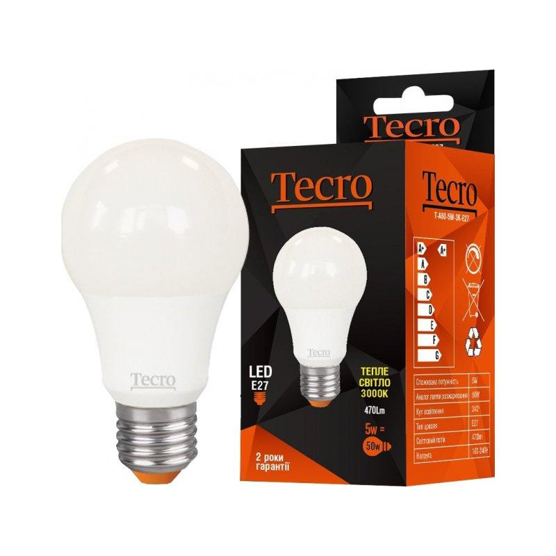 Tecro LED 5W 3000K E27 (T-A60-5W-3K-E27) - зображення 1