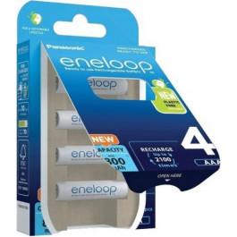   Panasonic AAA 800mAh NiMH 4шт Eneloop plastic free pack (BK-4MCDE/4BE)