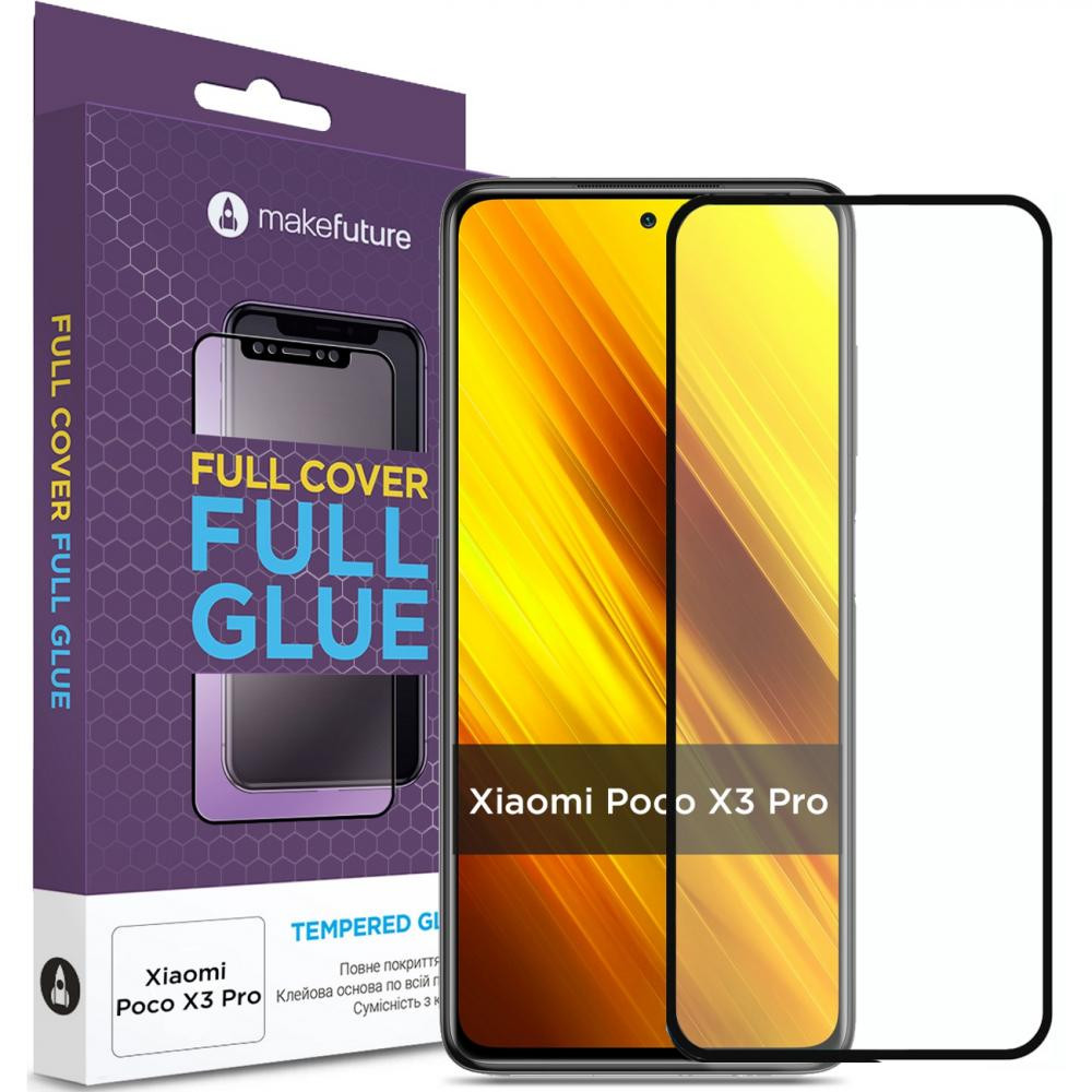 MakeFuture Защитное стекло Full Cover Full Glue Xiaomi Poco X3 Pro (MGF-XPX3P) - зображення 1