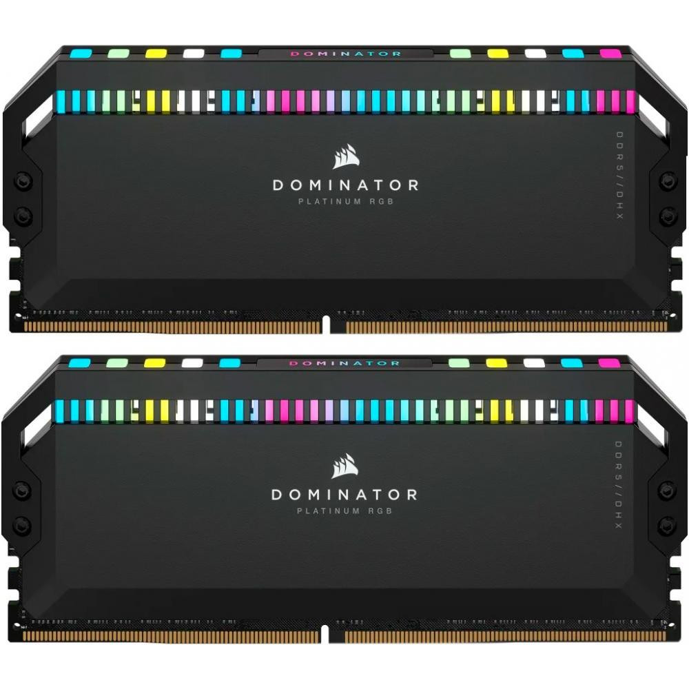 Corsair 32 GB (2x16GB) DDR5 6000 MHz Dominator Platinum RGB Black (CMT32GX5M2B6000C30) - зображення 1