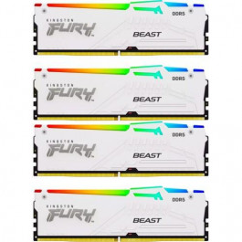   Kingston FURY 128 GB (4x32GB) DDR5 5600 MHz Beast White RGB (KF556C40BWAK4-128)