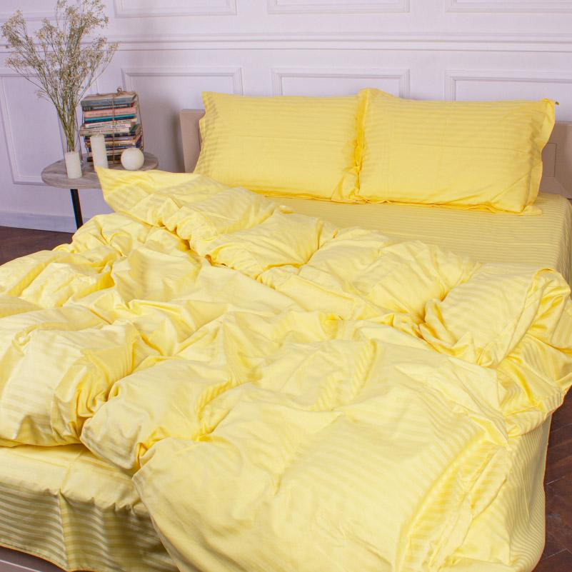 MirSon Підковдра  Satin Stripe 30-0003 Intense Yellow 160х220 см (2200005248331) - зображення 1