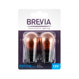   Brevia P27/7W (3157) 12V 27/7W W2.5x16q AMBER blister 2шт. 12340B2