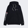 Champion Чорна чоловіча кофта  hooded half zip sweatshirt cha219211-NBK - зображення 4