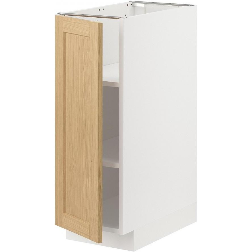 IKEA METOD Нижня шафа/полиці, білий/дуб форсбакка, 30x60 см (295.090.93) - зображення 1