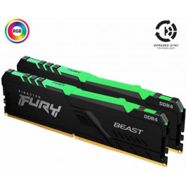   Kingston FURY 64 GB (2x32GB) DDR4 3200 MHz Beast RGB (KF432C16BBAK2/64)