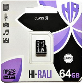   Hi-Rali 64 GB microSDXC class 10 UHS-I HI-64GBSDCL10-00